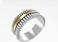 Yuriv К370 размер 18 вес 4.88 г серебро, золото, без вставок