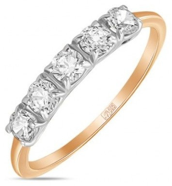 Кольцо ЛУКАС R01-Z-Z-RMS-06 размер 16.5 вес 1.45 г золото, фианит, фото 1