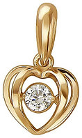 Подвеска Эстет 01П117964 вес 1.1 г золото, фианит