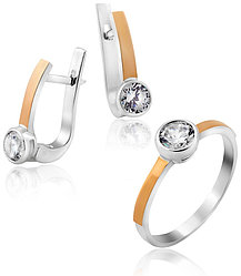 Yuriv КС419 вес 4.5 г серебро, золото, фианит