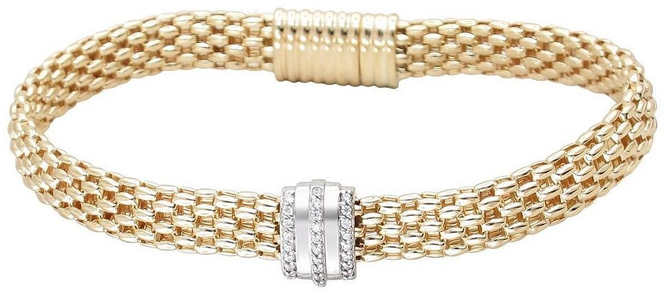 Браслет Браслет Эстет 01Б162446Ж длина 18 см, вес 15.66 г золото, плетение отсутствует, фото 1