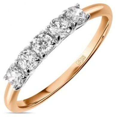 Кольцо ЛУКАС R01-Z-Z-RMS-09 размер 17 вес 1.52 г золото, фианит, фото 1