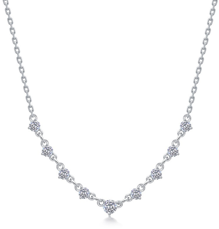 Колье ВОЗНЕСЕНСКИЙ ЮЗ 16-1467-55+3 длина 55 см вес 3.1 г серебро, фианит, фото 1