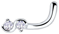 Нострил SOKOLOV для носа вес 0.15 г серебро, фианит