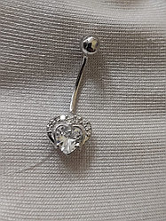 Банан EFREMOV для пупка вес 1.15 г серебро, фианит