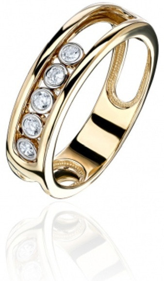 Кольцо ЭСТЕТ 1093019_ZE0001798 размер 18.5 вес 3.26 г золото, фианит, фото 1