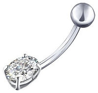 Банан SOKOLOV для пупка вес 1 г серебро, фианит