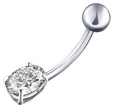 Банан SOKOLOV для пупка вес 1 г серебро, фианит