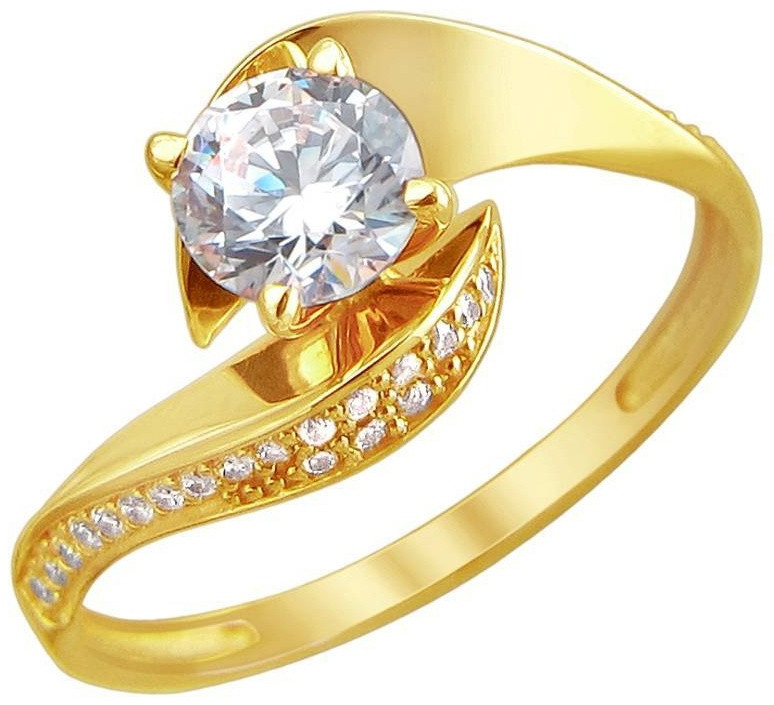 Кольцо ЭСТЕТ 1093019_ZE0001446 размер 17 вес 2.04 г золото, фианит, фото 1