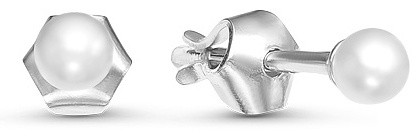 Пусеты Красная пресня 3339066б вес 0.8 г серебро, жемчуг