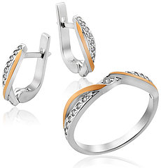 Yuriv КС405 вес 4.2 г серебро, золото, фианит