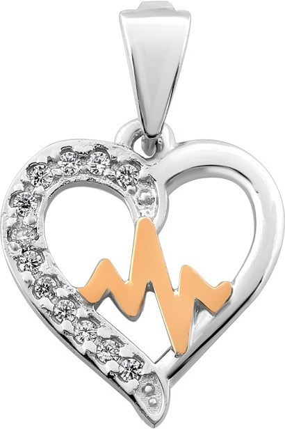 Подвеска Yuriv П640 вес 1.3 г серебро, золото, фианит, фото 1