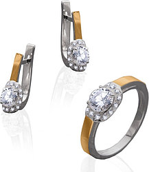 Yuriv КС239 вес 6 г серебро, золото, фианит