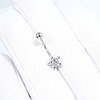 Банан Diamant 94-160-02012-1 для пупка вес 0.86 г серебро, фианит, фото 4