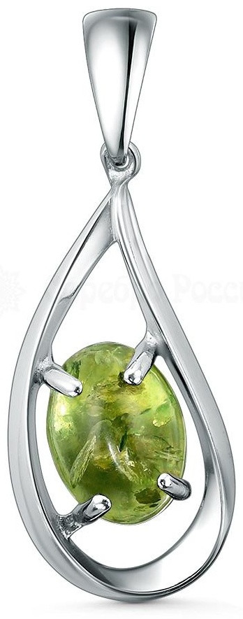 Подвеска PRESTIGE JEWELRY 04-803-0054-09 вес 0.96 г серебро, янтарь, фото 1