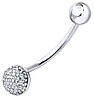 Банан Diamant для пупка вес 0.7 г серебро, фианит, фото 2