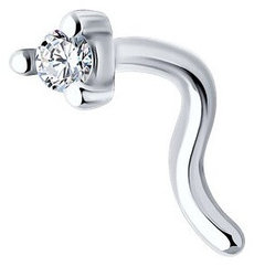 Нострил Diamant для носа вес 0.15 г серебро, фианит