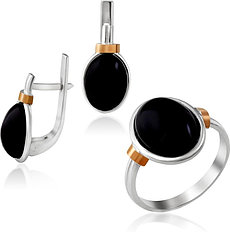 Yuriv вес 10 г серебро, золото, оникс