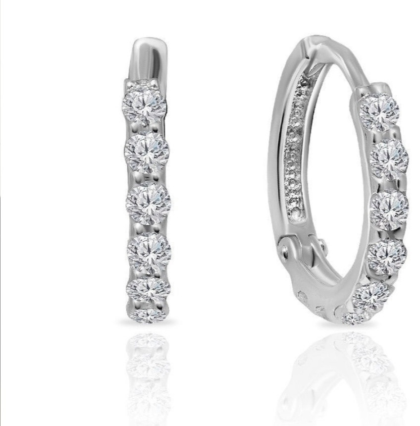 Серьги PRESTIGE JEWELRY 04-302-0052 вес 1.51 г серебро, фианит, фото 1