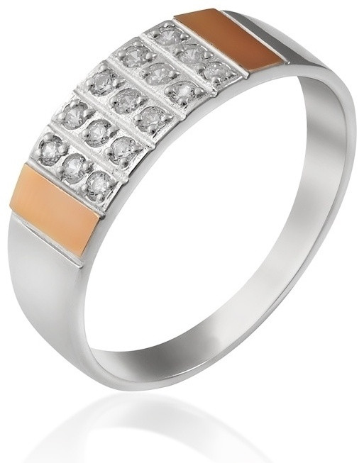 Кольцо Yuriv К5 размер 16.5 вес 2.5 г серебро, золото, фианит, фото 1