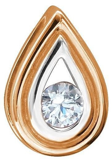 Подвеска Эстет 01П117565Р вес 0.74 г золото, фианит, фото 1