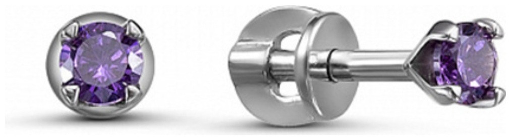 Пусеты ВОЗНЕСЕНСКИЙ ЮЗ 12-0089 вес 0.77 г серебро, алпанит, фото 1