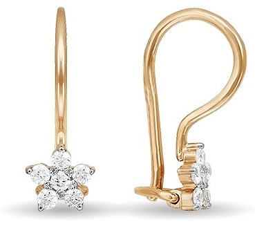 Серьги Veronika jewelry factory С332-208 вес 0.98 г золото, фианит, фото 1