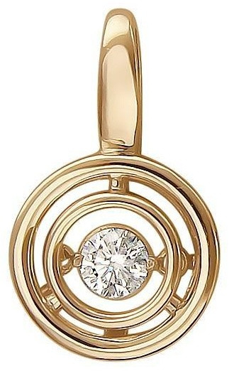 Подвеска Эстет 01П117961 вес 1.37 г золото, фианит, фото 1