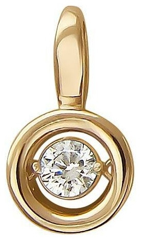 Подвеска ЭСТЕТ 1093019_ZE0000633 вес 0.96 г золото, фианит, фото 1