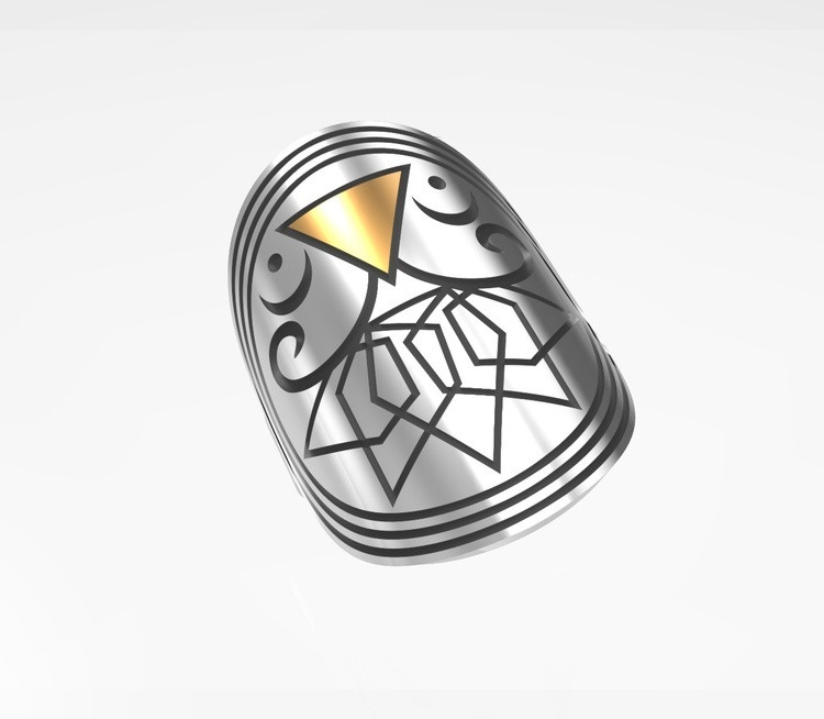 Кольцо Yuriv К354 размер 19 вес 4.15 г серебро, золото, без вставок, фото 1