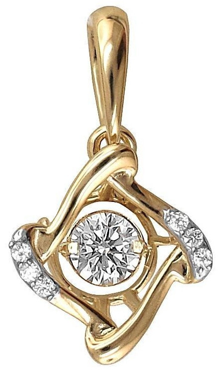 Подвеска ЭСТЕТ 01П1311853Р вес 1.13 г золото, фианит, фото 1