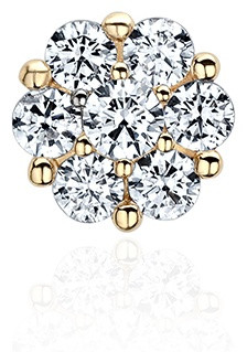 Подвеска Эстет З01П1313913Э вес 0.78 г золото, фианит, фото 1