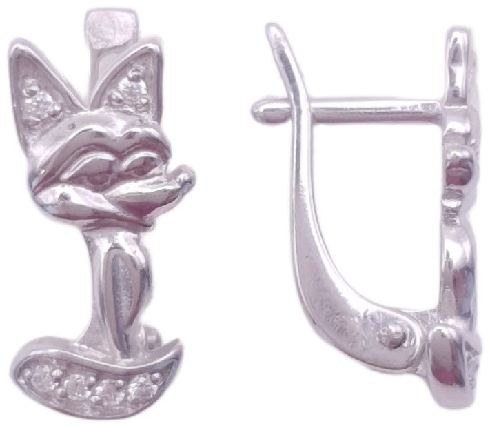 Серьги PRESTIGE JEWELRY 04-302-0071 вес 2 г серебро, фианит, фото 1