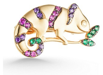 Брошь Veronika jewelry factory ЗБш3641861М4В вес 1.4 г золото, фианит