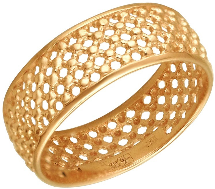 Кольцо Эстет ЗЭ01К0110674Э размер 17.5 вес 2.44 г золото, без вставок, фото 1