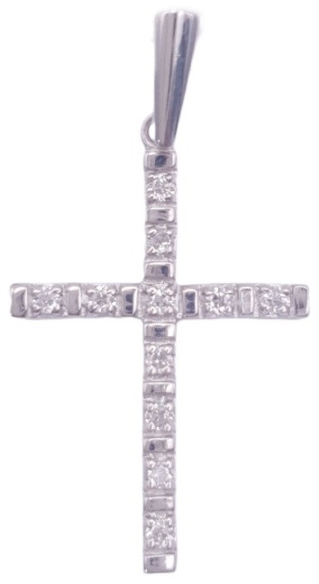 Крестик PRESTIGE JEWELRY 04-303-0022 вес 0.97 г серебро, фианит, фото 1