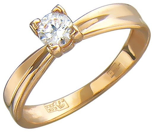 Кольцо Эстет 01К114417_170_289 размер 17 вес 2.89 г золото, фианит, фото 1