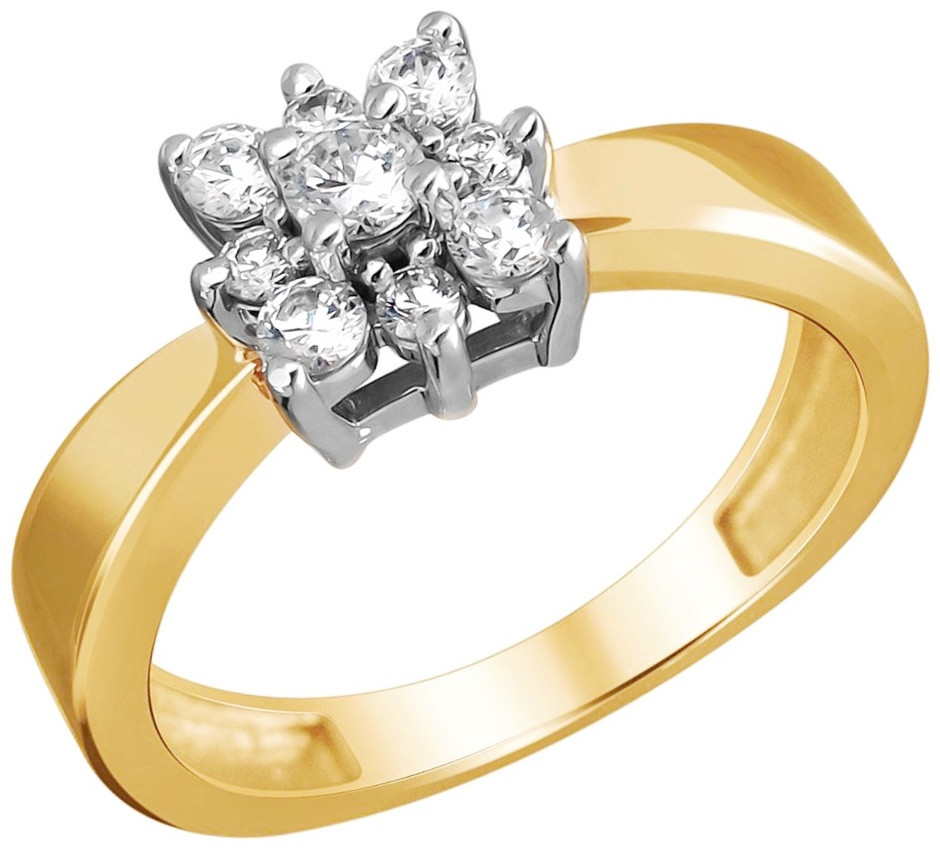 Кольцо Эстет 01к1611729ж размер 18 вес 4 г золото, фианит, фото 1