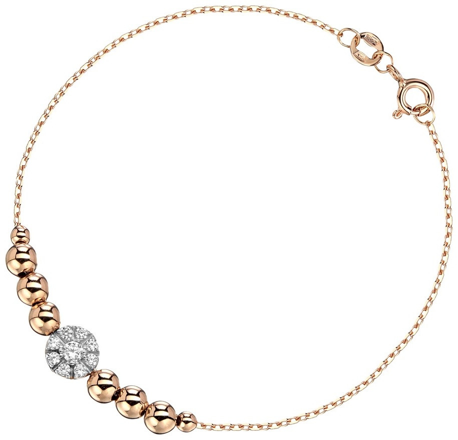 Браслет Эстет 01Б113071Р длина 17 см, вес 1.49 г золото, плетение якорное, фото 1