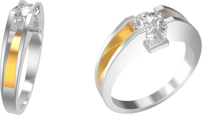 Кольцо Yuriv К404 размер 18 вес 2.2 г серебро, золото, фианит, фото 1