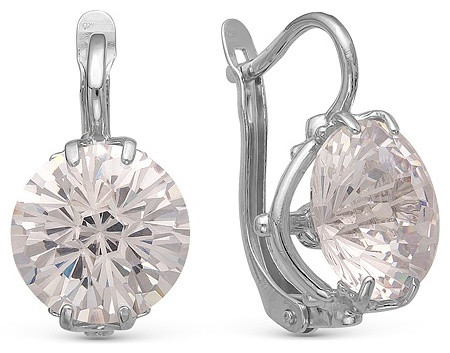 Серьги Красная пресня 3382205 вес 11.7 г серебро, фианит