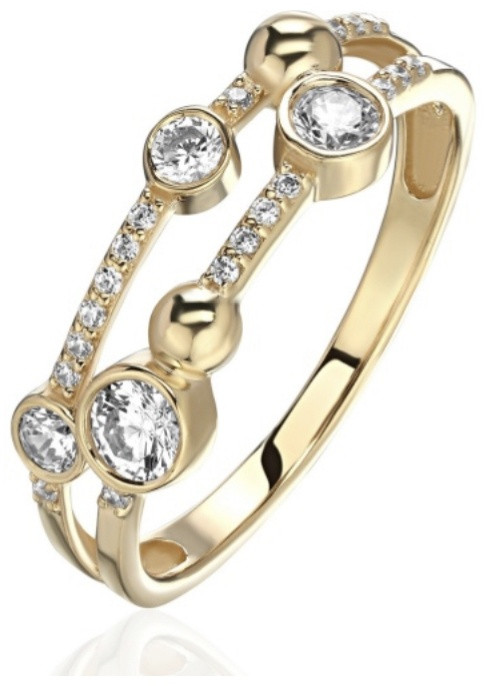 Кольцо Эстет З01К1314635Э размер 18.5 вес 2.62 г золото, фианит, фото 1