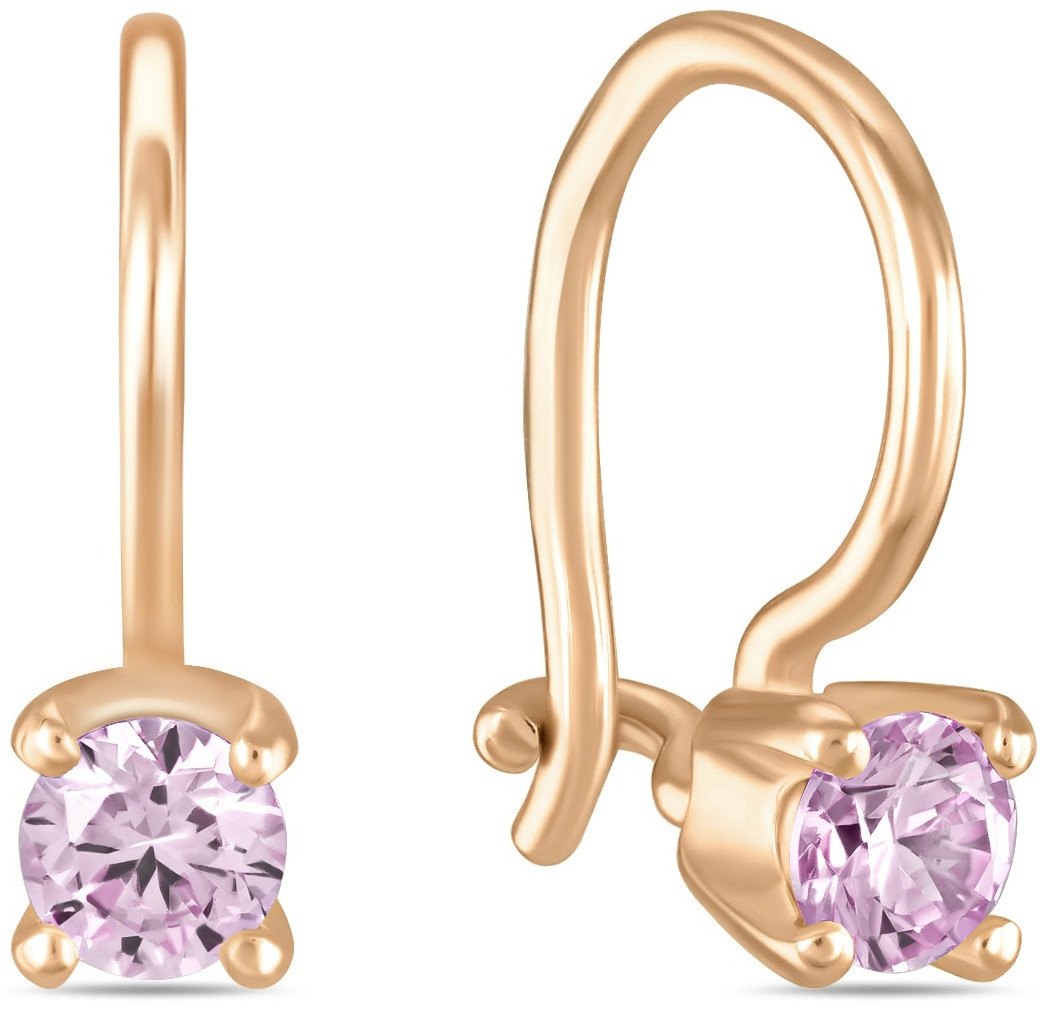 Серьги MIUZ Diamonds E2028-S130-340ROZ вес 0.97 г золото, фианит