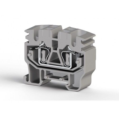 Миниклеммник пружинный на монт.плату, 2,5 мм.кв. (серый); MYK 2,5C, фото 1