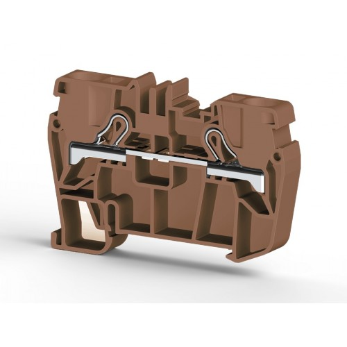 Клеммник пружинный быстрозажимной (Push in), 6 мм.кв. (коричневый); PYK6, фото 1
