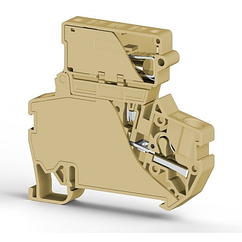 Клеммник пруж.б/зажим. (Push in) с держ.пред.(5х25) с инд. 24VDC, 4 мм.кв. (бежевый); PYK 4SLD 24VDC
