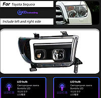 Передние фары на Toyota Sequoia 2008-17 BLACK STYLE