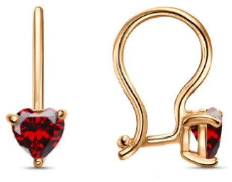 Серьги Эстет С130-371Крс вес 0.92 г золото, фианит, фото 1