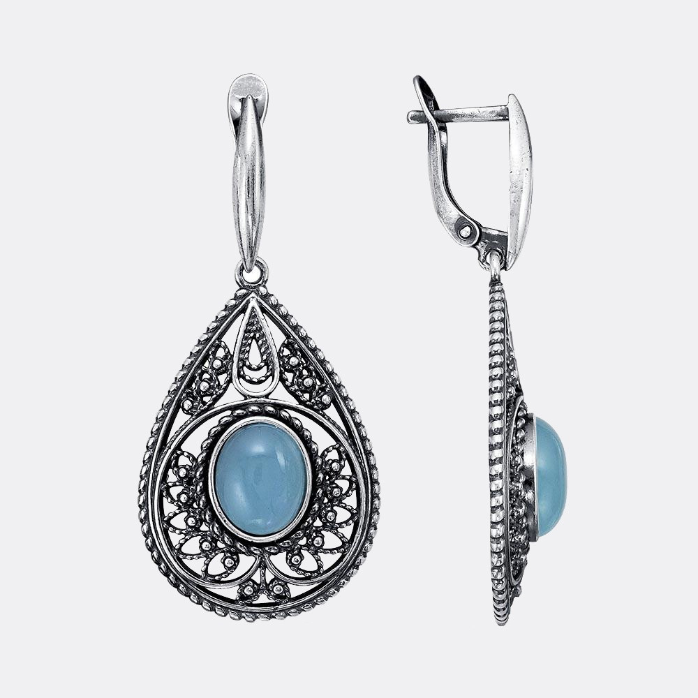 Серьги Красная пресня 33312380гх_к вес 9.5 г серебро, агат, фото 1