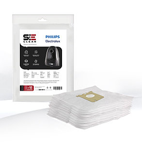 Мешки-пылесборники SeeClean для пылесоса PHILIPS, AEG, ELECTROLUX, ZANUSSI 12шт, 2 фильтра (SBHO-PHPS-11), фото 1